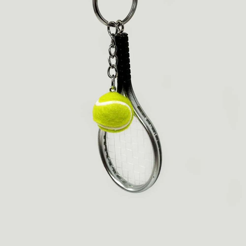 Coco Tennis Racket Keychain – Tennis Lover Keyring | Sports Gift for Tennis Fans